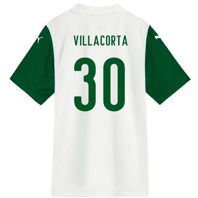 DanxenメンズRodrigo Villacorta#30ホワイト グリーンアウェイシャツ2025/26ジャージーユニフォーム