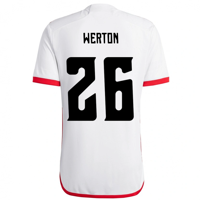 DanxenメンズWerton#26ホワイト レッドアウェイシャツ2025/26ジャージーユニフォーム