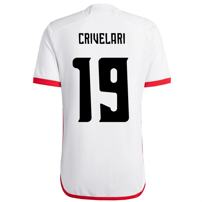 DanxenメンズCrivelari#19ホワイト レッドアウェイシャツ2025/26ジャージーユニフォーム