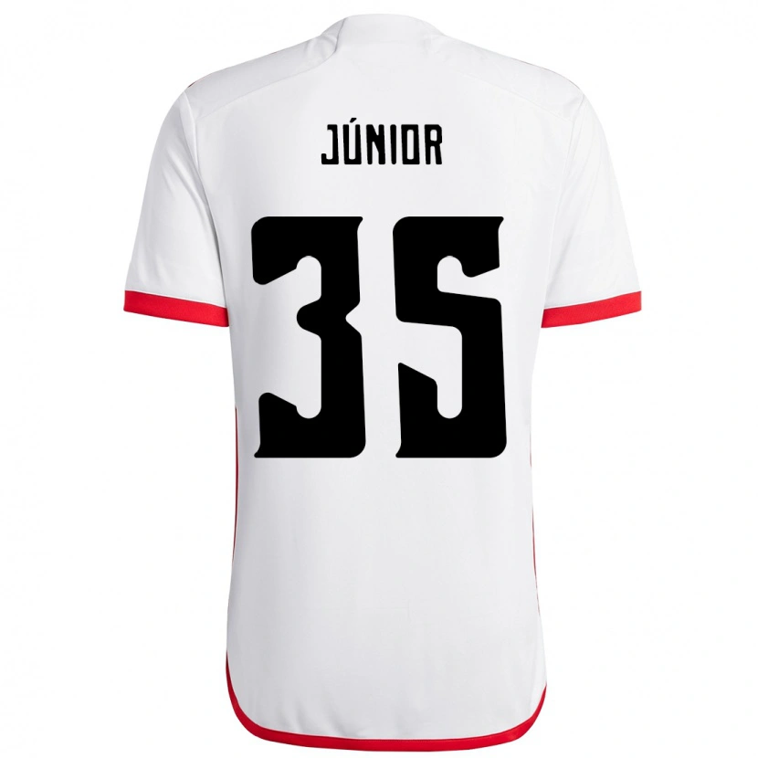 DanxenメンズKaylaine Júnior#35ホワイト レッドアウェイシャツ2025/26ジャージーユニフォーム