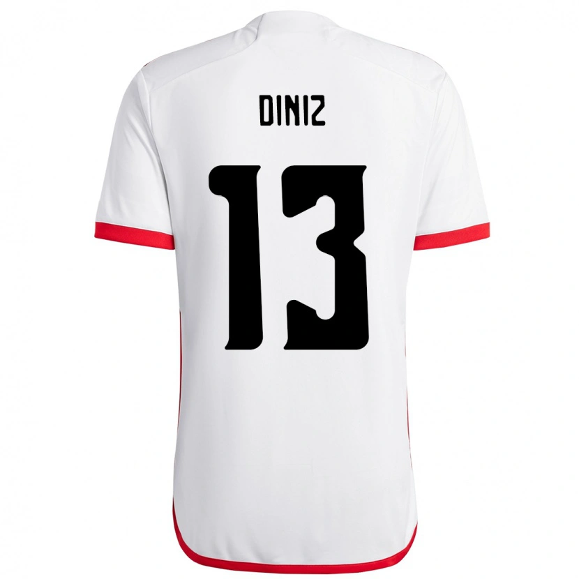 Danxenメンズレナタ・ディニス#13ホワイト レッドアウェイシャツ2025/26ジャージーユニフォーム