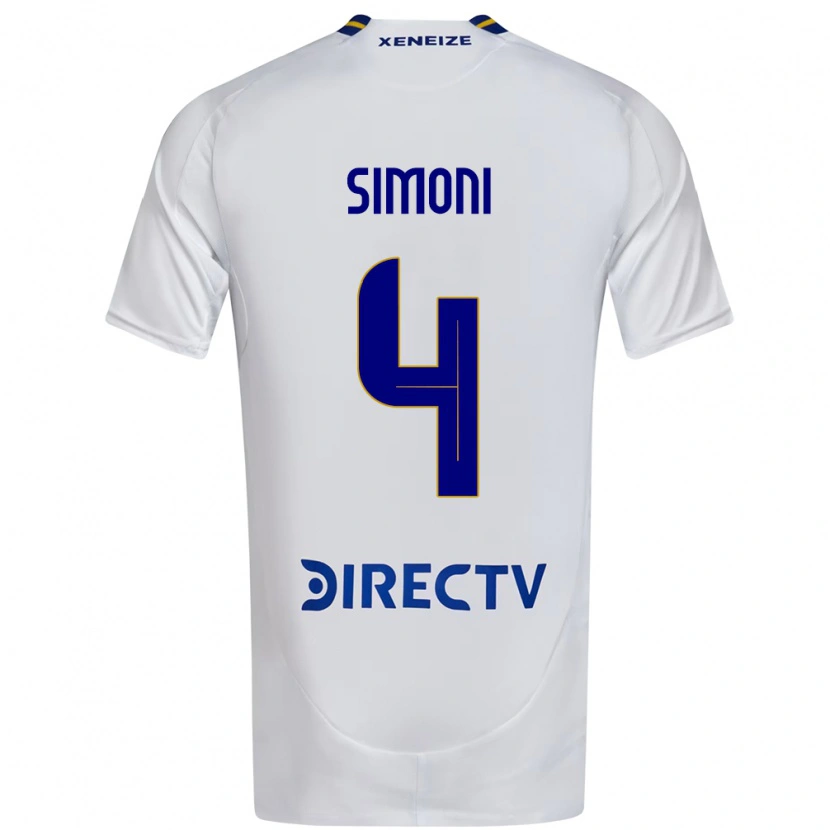 DanxenメンズTiago Simoni#4ホワイト ブルーアウェイシャツ2025/26ジャージーユニフォーム