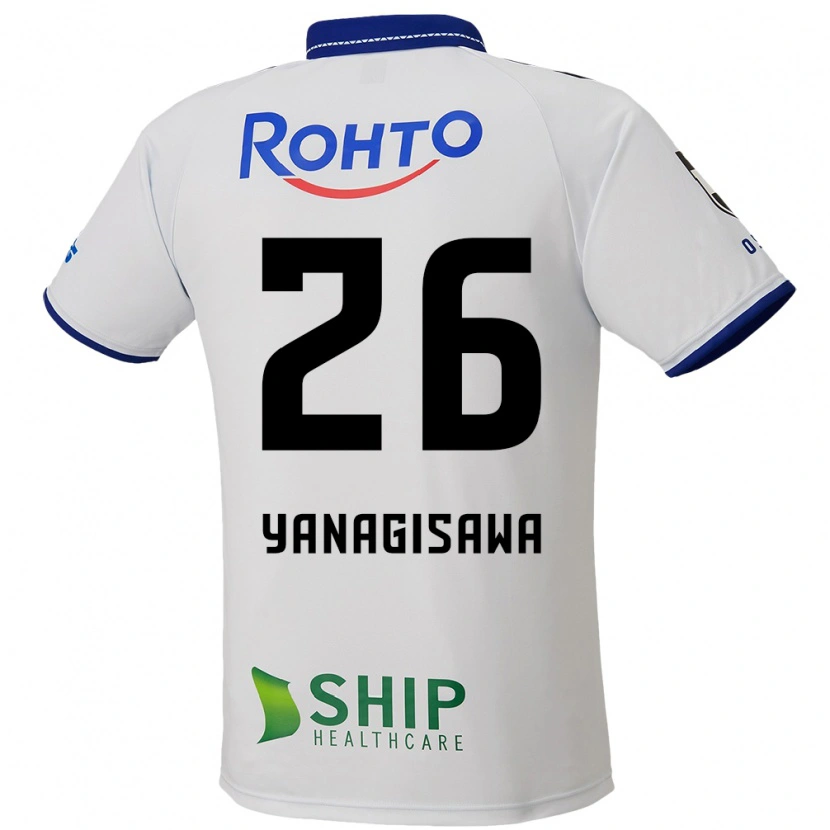 Danxenメンズ柳澤亘#26ホワイト ブルー ブラックアウェイシャツ2025/26ジャージーユニフォーム