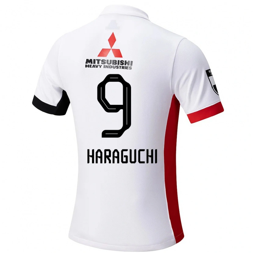 Danxenメンズ原口 元気#9ホワイト ブラックアウェイシャツ2025/26ジャージーユニフォーム