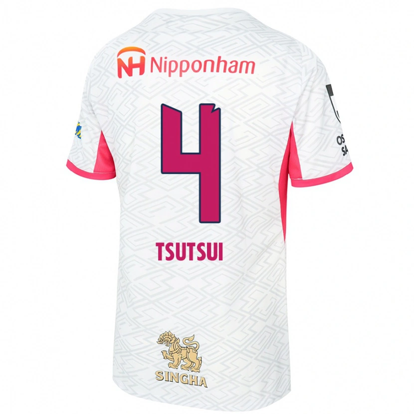DanxenメンズRiko Tsutsui#4ホワイト サクラピンクアウェイシャツ2025/26ジャージーユニフォーム