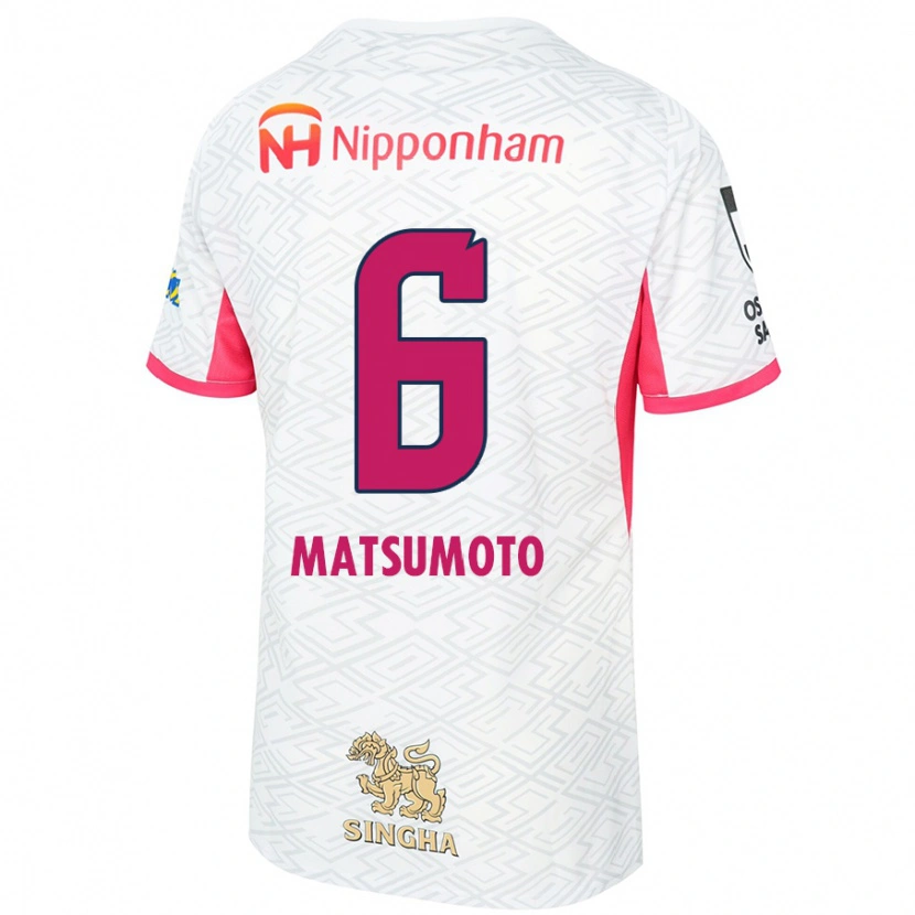 DanxenメンズNao Matsumoto#6ホワイト サクラピンクアウェイシャツ2025/26ジャージーユニフォーム