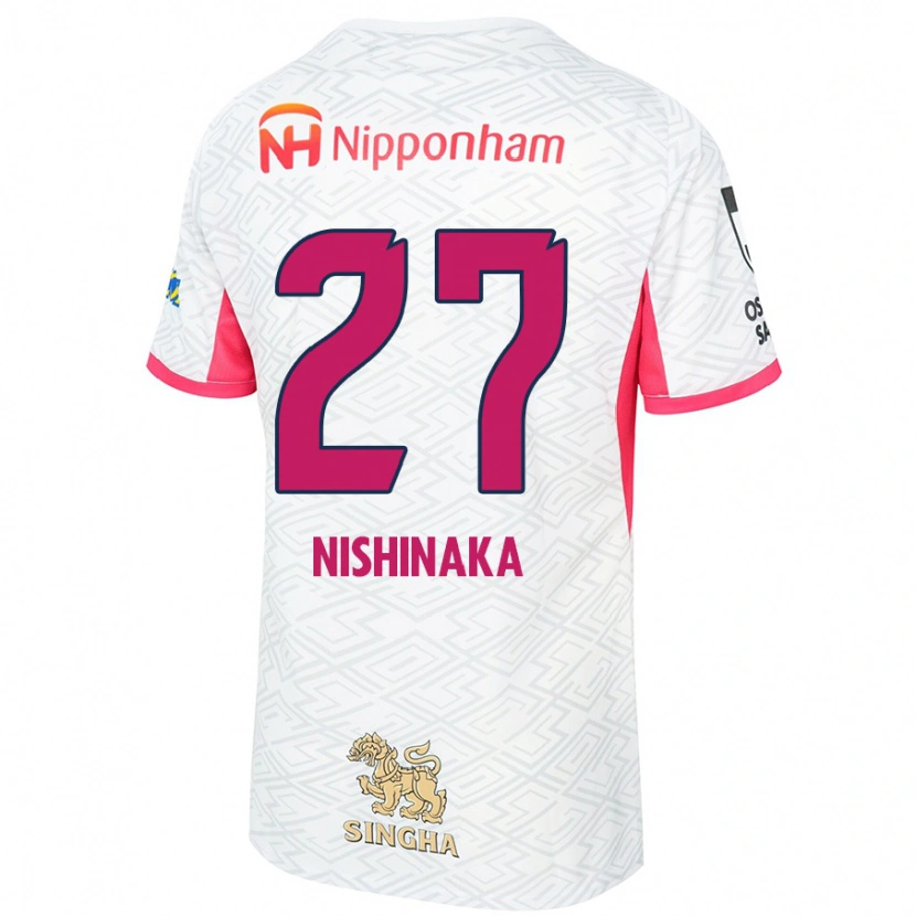 DanxenメンズMaho Nishinaka#27ホワイト サクラピンクアウェイシャツ2025/26ジャージーユニフォーム