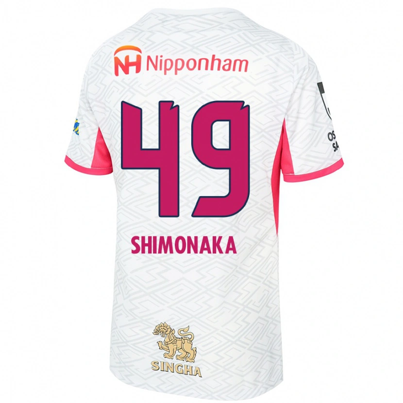 DanxenメンズRyoga Shimonaka#49ホワイト サクラピンクアウェイシャツ2025/26ジャージーユニフォーム