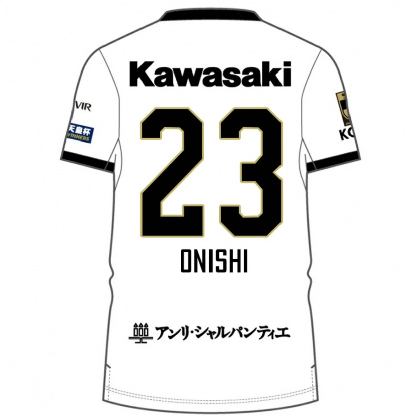 DanxenメンズSota Onishi#23ホワイト ブラックアウェイシャツ2025/26ジャージーユニフォーム