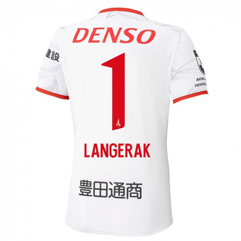 Danxenメンズミチェル・ランゲラク#1ホワイト レッドアウェイシャツ2025/26ジャージーユニフォーム