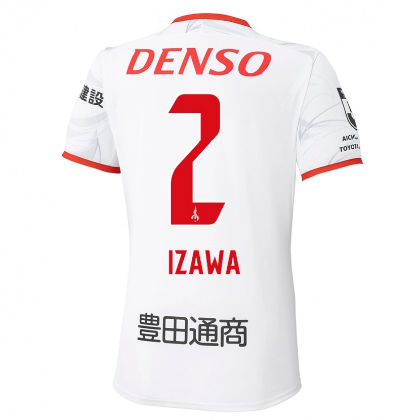 DanxenメンズShuto Izawa#2ホワイト レッドアウェイシャツ2025/26ジャージーユニフォーム