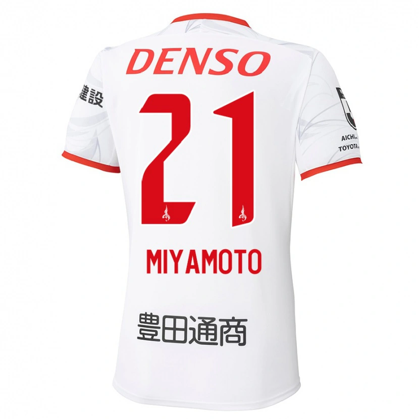 DanxenメンズKodai Miyamoto#21ホワイト レッドアウェイシャツ2025/26ジャージーユニフォーム