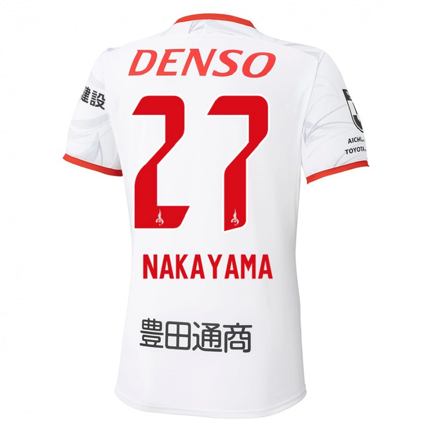 Danxenメンズ中山克広#27ホワイト レッドアウェイシャツ2025/26ジャージーユニフォーム