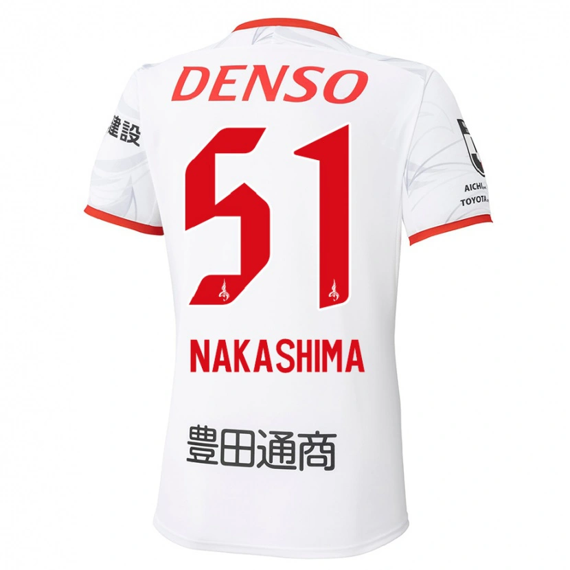 DanxenメンズShinichiro Nakashima#51ホワイト レッドアウェイシャツ2025/26ジャージーユニフォーム