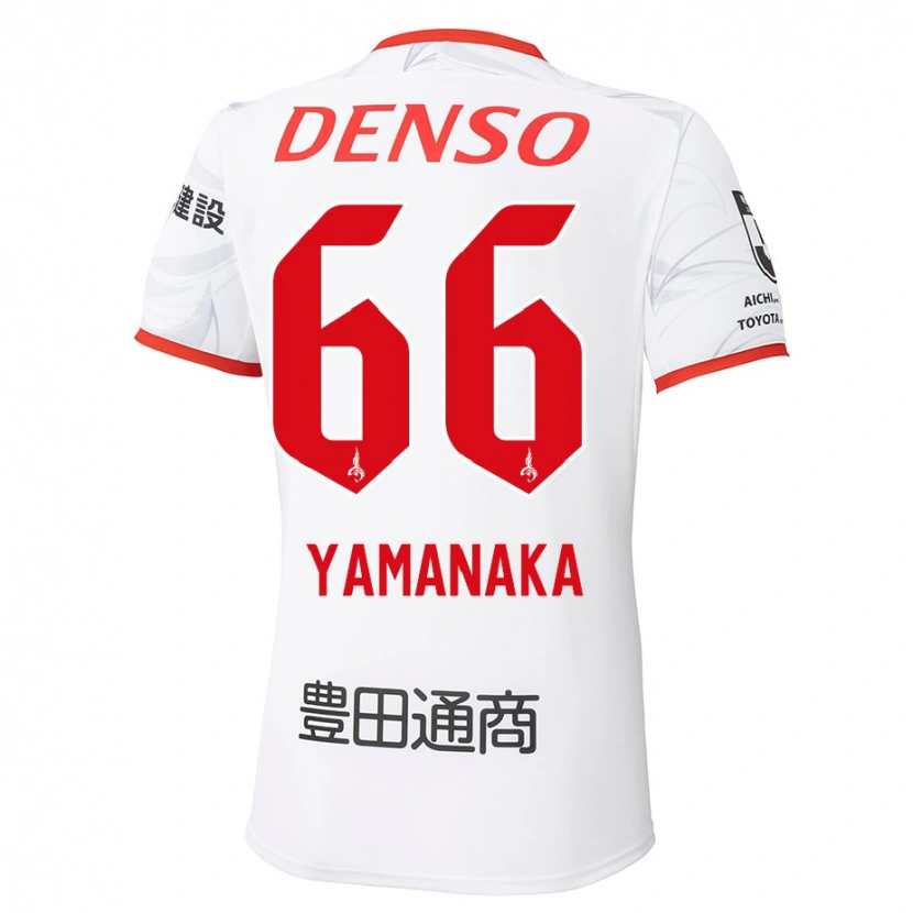 Danxenメンズ山中 亮輔#66ホワイト レッドアウェイシャツ2025/26ジャージーユニフォーム