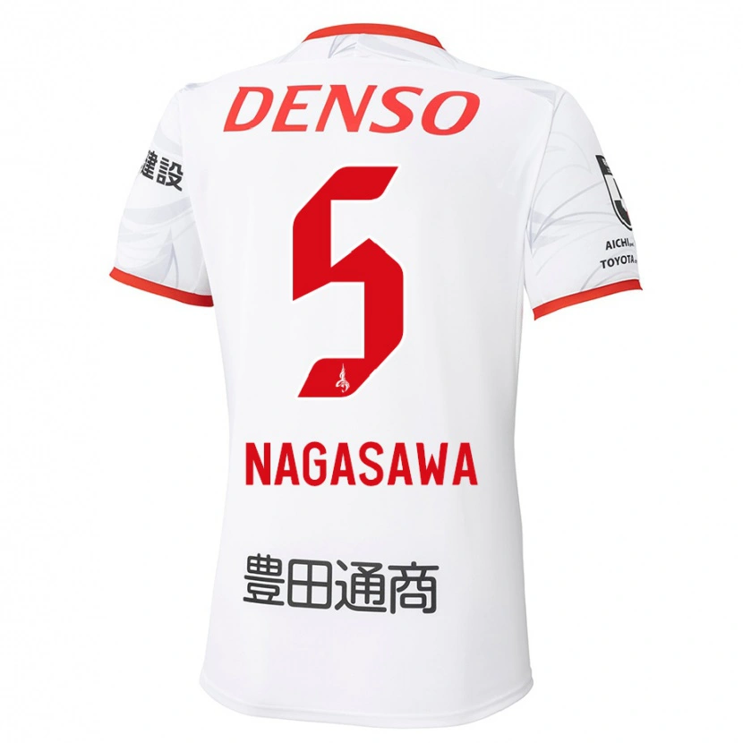 Danxenメンズ長澤和輝#5ホワイト レッドアウェイシャツ2025/26ジャージーユニフォーム
