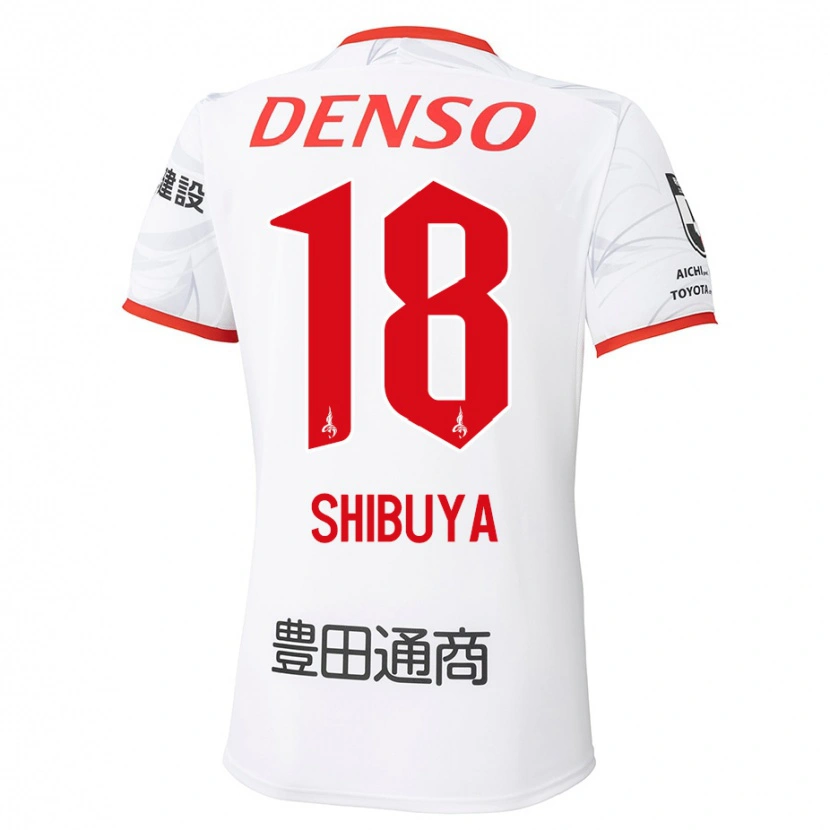 Danxenメンズ渋谷飛翔#18ホワイト レッドアウェイシャツ2025/26ジャージーユニフォーム