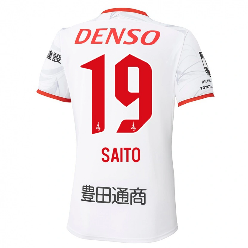 Danxenメンズ齋藤 学#19ホワイト レッドアウェイシャツ2025/26ジャージーユニフォーム