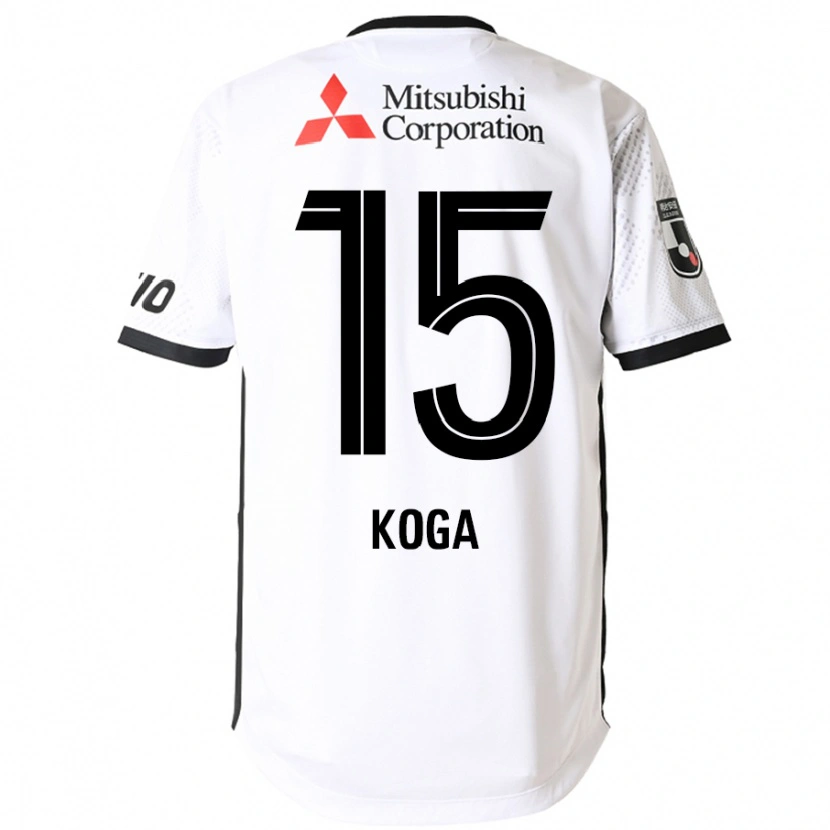 DanxenメンズShun Koga#15ホワイト ブラックアウェイシャツ2025/26ジャージーユニフォーム