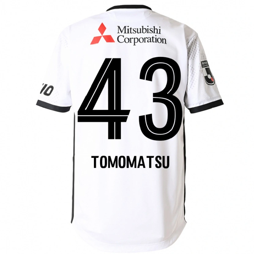 DanxenメンズYuki Tomomatsu#43ホワイト ブラックアウェイシャツ2025/26ジャージーユニフォーム