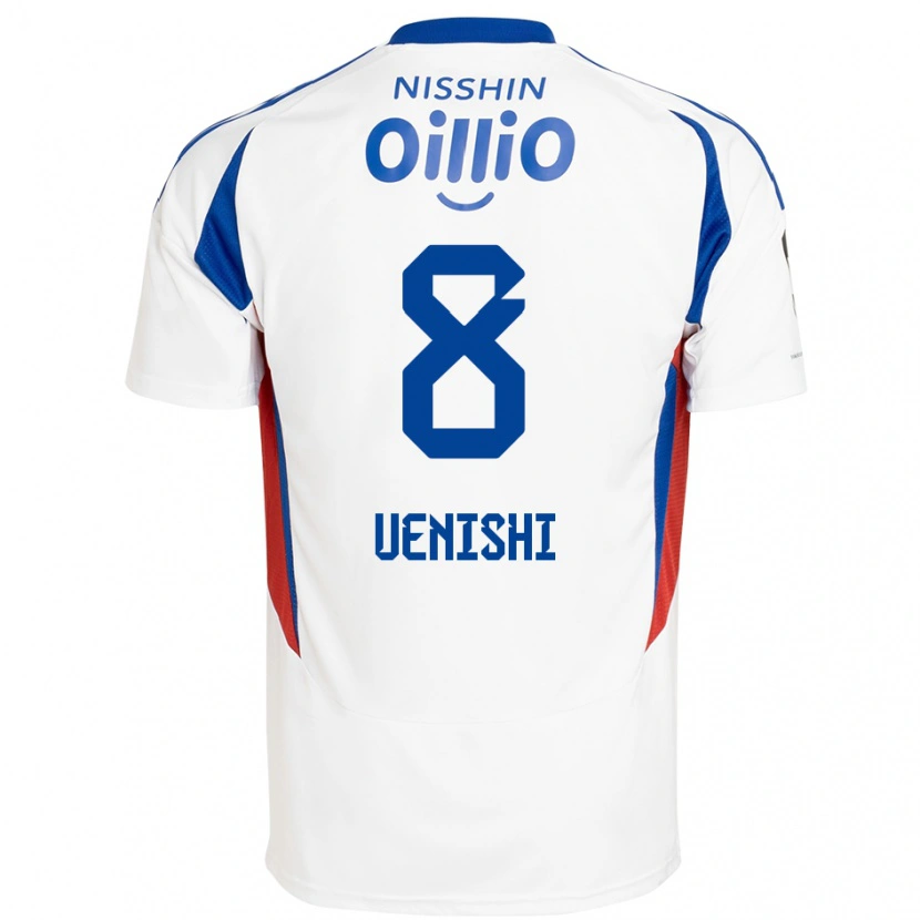 DanxenメンズHaruki Uenishi#8ホワイト ロイヤルブルーアウェイシャツ2025/26ジャージーユニフォーム