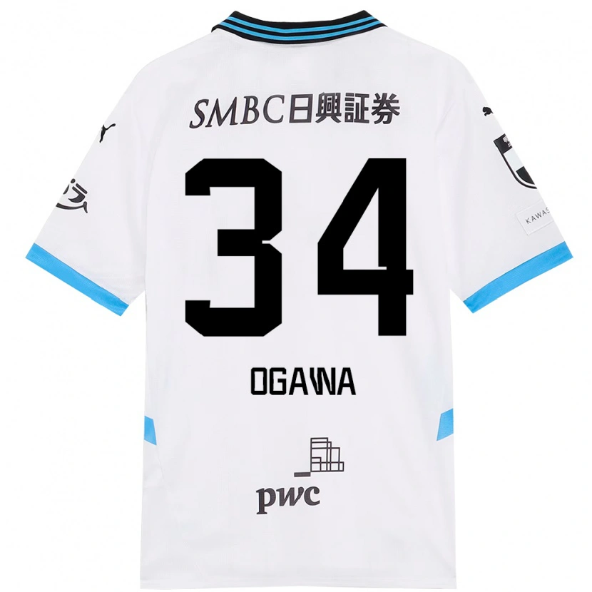 DanxenメンズHiroto Ogawa#34ホワイト スカイブルーアウェイシャツ2025/26ジャージーユニフォーム