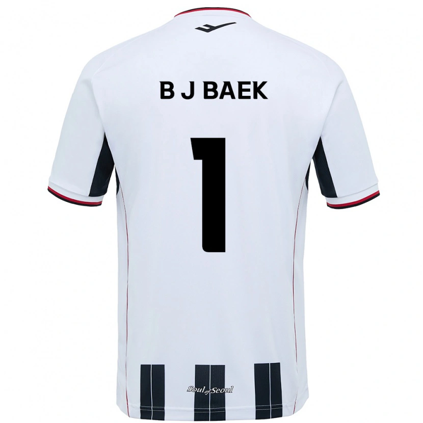DanxenメンズJong-Beom Baek#1ホワイト ブラックアウェイシャツ2025/26ジャージーユニフォーム