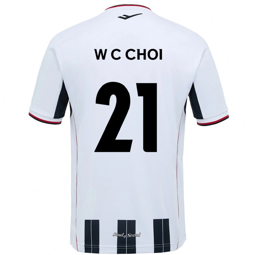 DanxenメンズCheol-Won Choi#21ホワイト ブラックアウェイシャツ2025/26ジャージーユニフォーム