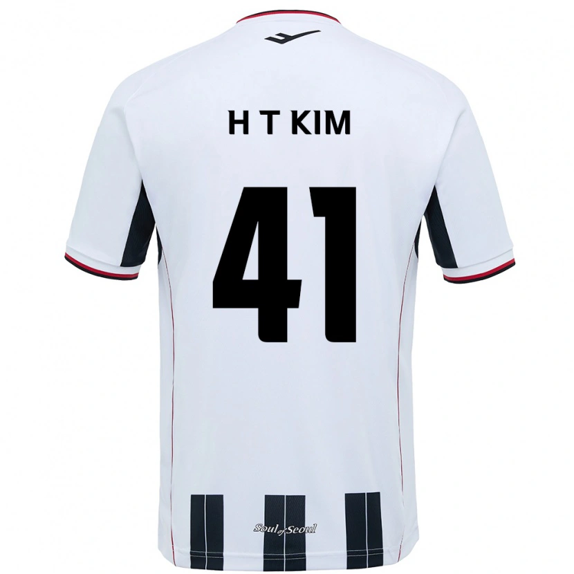DanxenメンズTae-Ho Kim#41ホワイト ブラックアウェイシャツ2025/26ジャージーユニフォーム