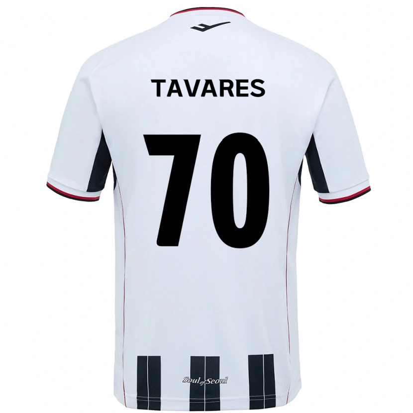 Danxenメンズロナウド・タバレス#70ホワイト ブラックアウェイシャツ2025/26ジャージーユニフォーム