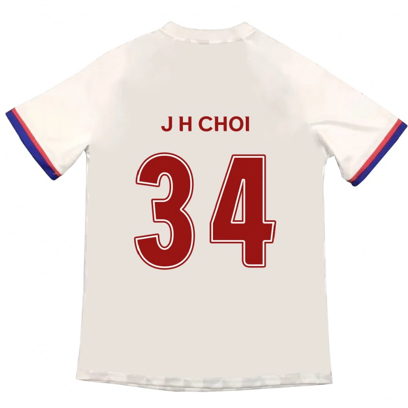 DanxenメンズJin-Hyeok Choi#34オフホワイト レッドアウェイシャツ2025/26ジャージーユニフォーム