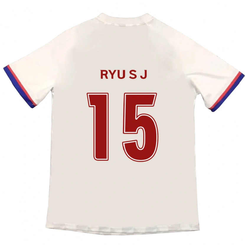 DanxenメンズRyu Soo-Jung#15オフホワイト レッドアウェイシャツ2025/26ジャージーユニフォーム