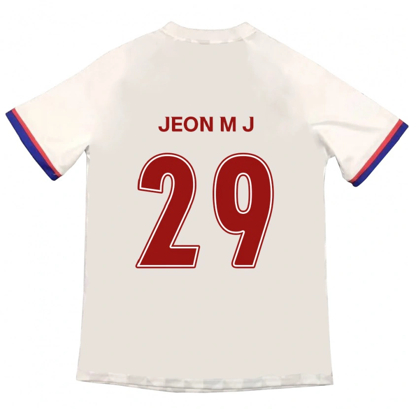 DanxenメンズJeon Min-Ji#29オフホワイト レッドアウェイシャツ2025/26ジャージーユニフォーム