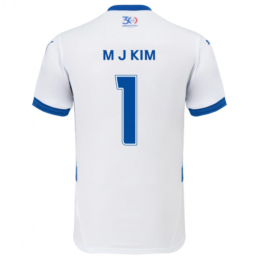 DanxenメンズMin-Jun Kim#1ホワイト ロイヤルブルーアウェイシャツ2025/26ジャージーユニフォーム