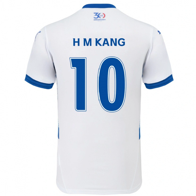DanxenメンズHyun-Muk Kang#10ホワイト ロイヤルブルーアウェイシャツ2025/26ジャージーユニフォーム
