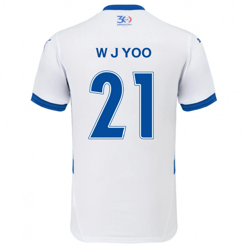 DanxenメンズJin-Wook Yoo#21ホワイト ロイヤルブルーアウェイシャツ2025/26ジャージーユニフォーム