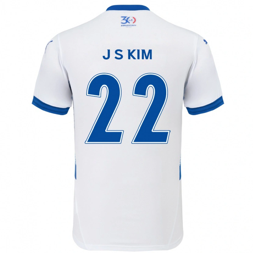 DanxenメンズSang-Jun Kim#22ホワイト ロイヤルブルーアウェイシャツ2025/26ジャージーユニフォーム