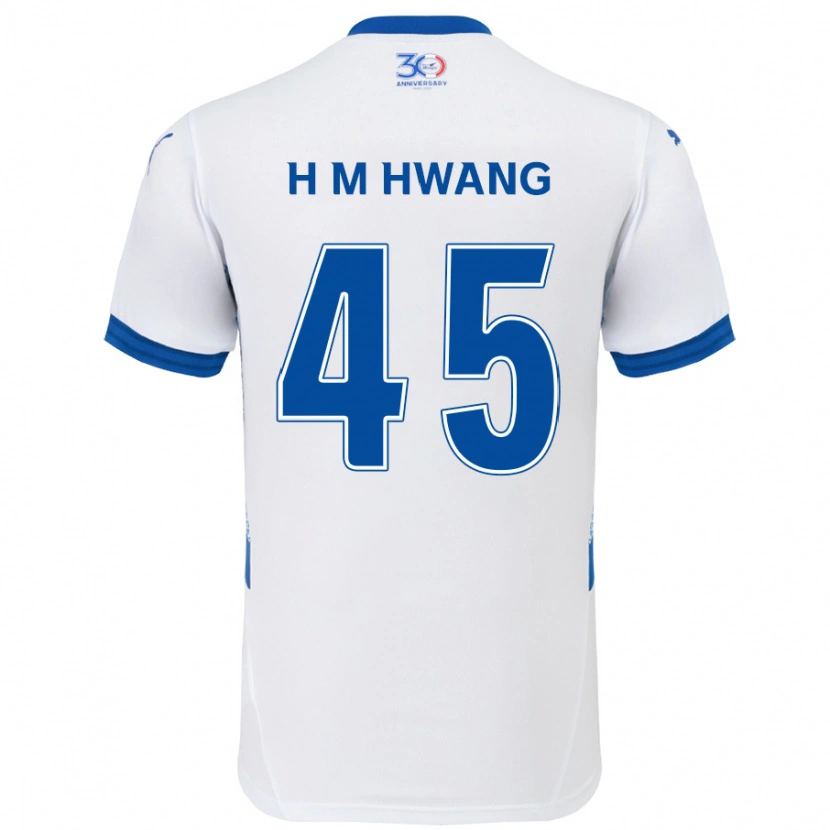 DanxenメンズMyung-Hyun Hwang#45ホワイト ロイヤルブルーアウェイシャツ2025/26ジャージーユニフォーム