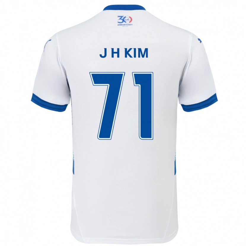 DanxenメンズJi-Ho Kim#71ホワイト ロイヤルブルーアウェイシャツ2025/26ジャージーユニフォーム