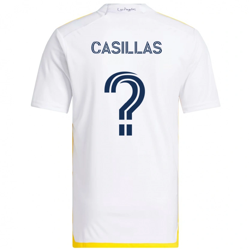 DanxenレディースVictor Casillas#0ホワイト イエローホームシャツ2025/26ジャージーユニフォーム