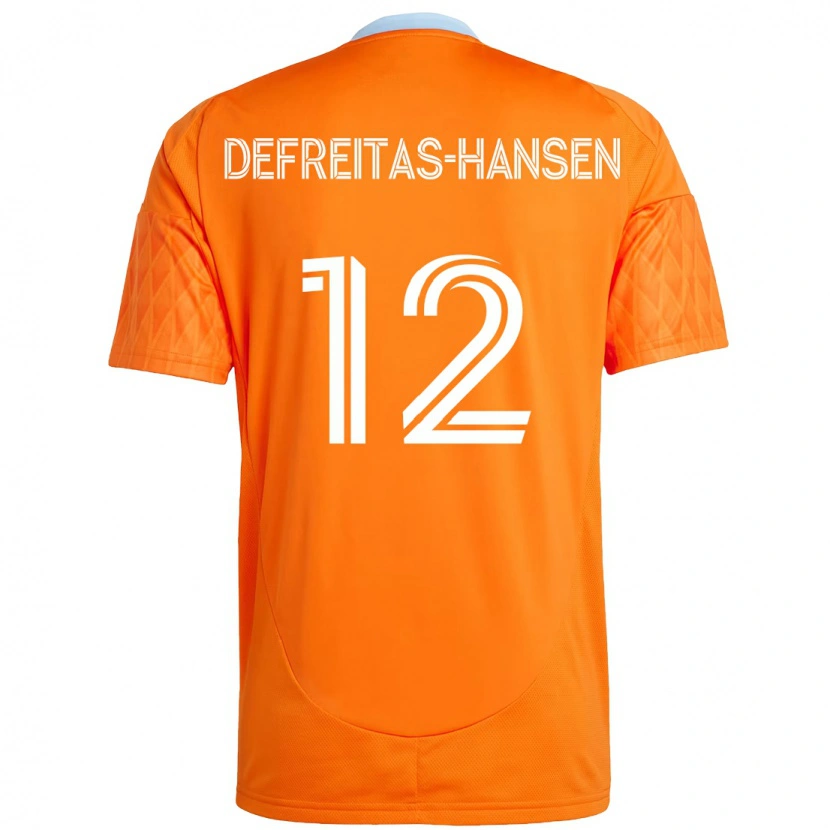 Danxenレディースニコラス・デフレイタス・ハンセン#12オレンジ ホワイトホームシャツ2025/26ジャージーユニフォーム