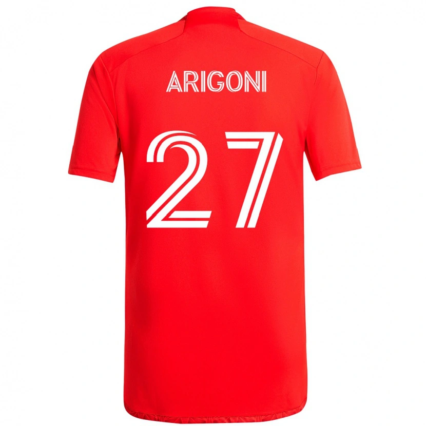 DanxenレディースAllan Arigoni#27レッド ホワイトホームシャツ2025/26ジャージーユニフォーム