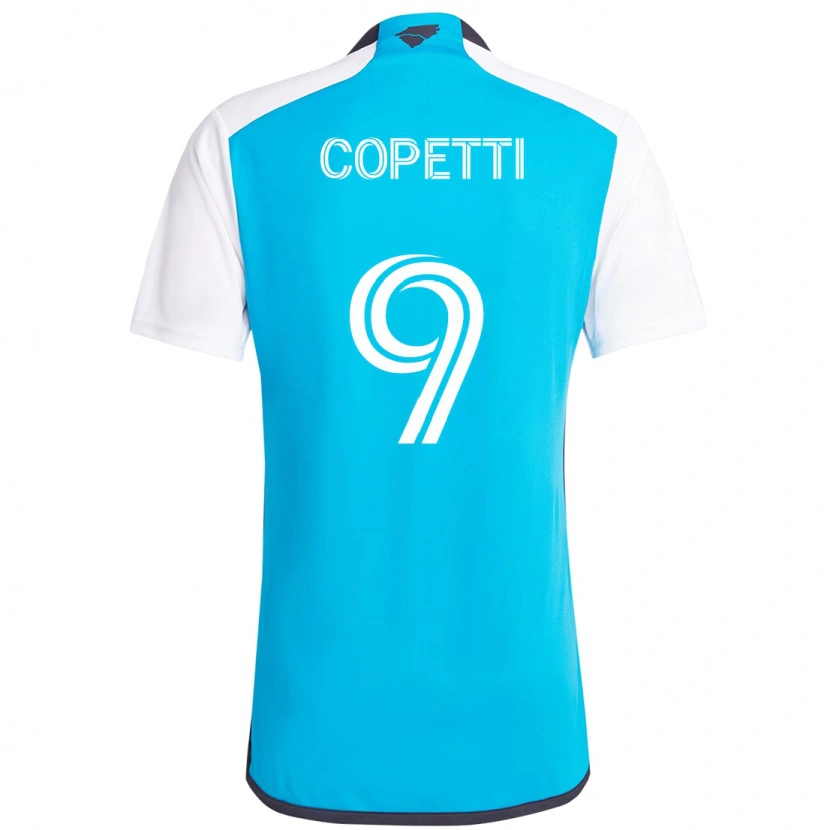 DanxenレディースEnzo Copetti#9スカイブルー ホワイトホームシャツ2025/26ジャージーユニフォーム