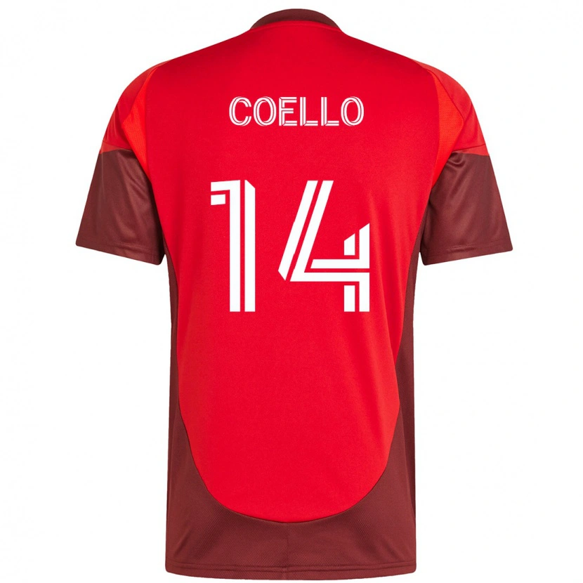 Danxenレディースアロンソ・コエロ#14レッド ホワイトホームシャツ2025/26ジャージーユニフォーム