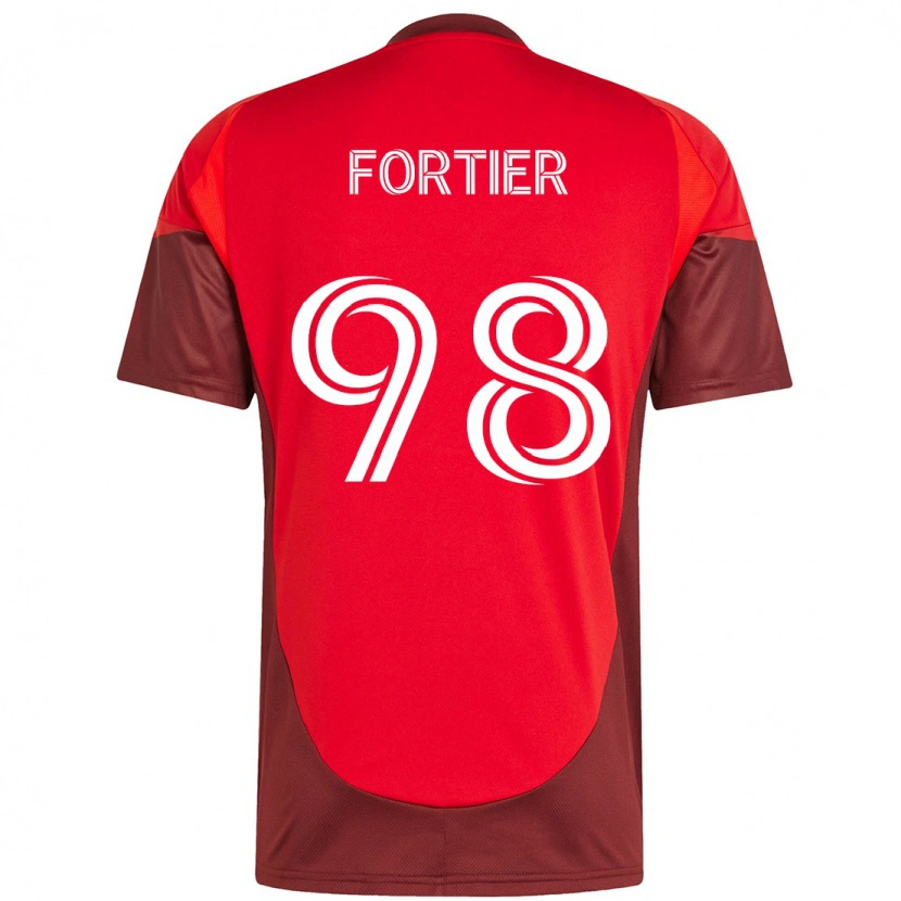 Danxenレディースクリスチャン・フォーティアー#98レッド ホワイトホームシャツ2025/26ジャージーユニフォーム