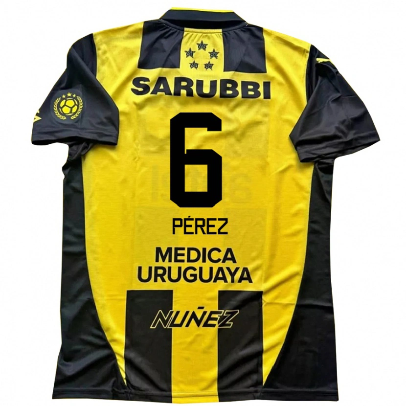 DanxenレディースRodrigo Pérez#6イエロー ブラックホームシャツ2025/26ジャージーユニフォーム