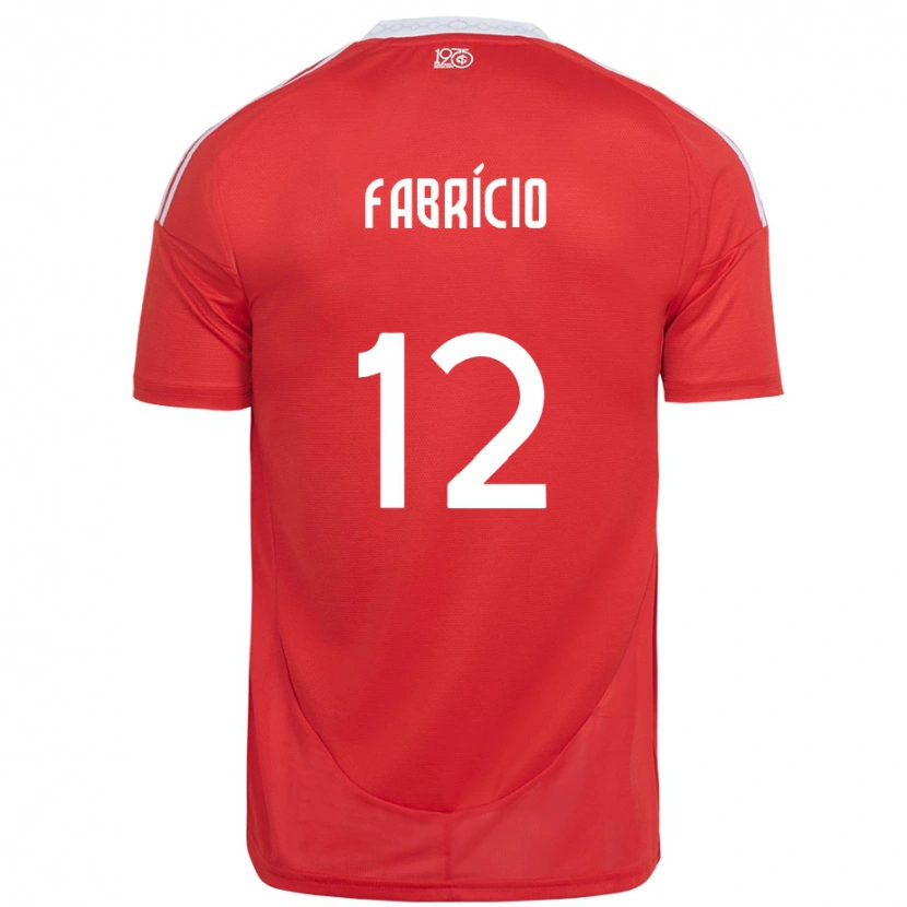 Danxenレディースファブリシオ・ドス・サントス・シウヴァ#12レッド ホワイトホームシャツ2025/26ジャージーユニフォーム