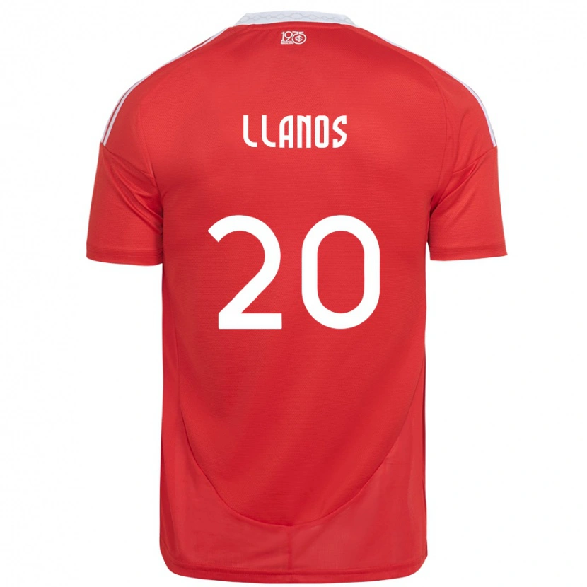 DanxenレディースPati Llanos#20レッド ホワイトホームシャツ2025/26ジャージーユニフォーム