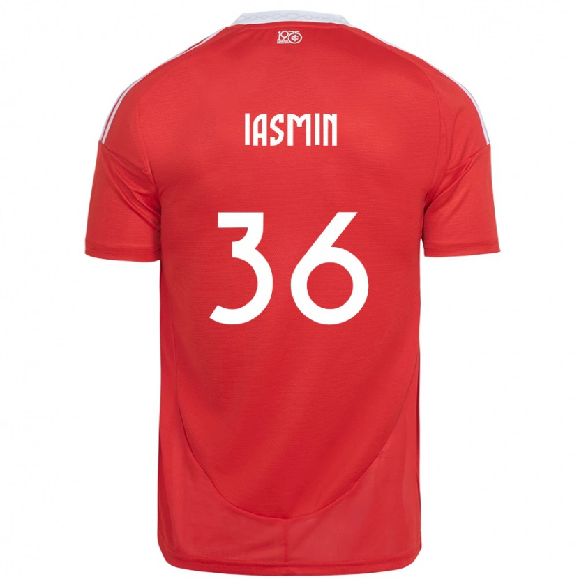 DanxenレディースIasmin#36レッド ホワイトホームシャツ2025/26ジャージーユニフォーム
