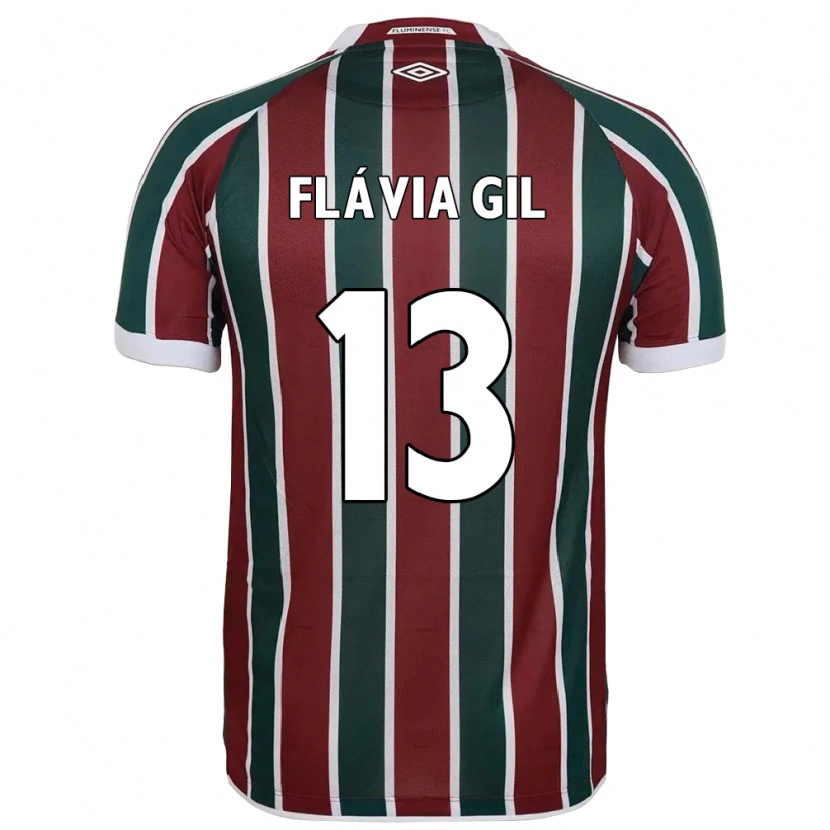 DanxenレディースFlávia Gil#13グリーン マルーン ホワイトホームシャツ2025/26ジャージーユニフォーム